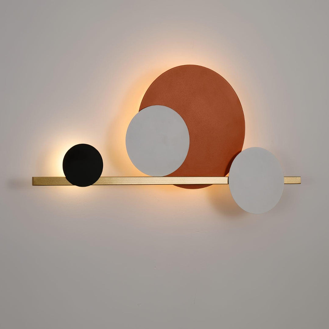 Modern 4 Circle LED wall sconce lighting featuring a stylish design, perfect for accent wall lighting in bedrooms.