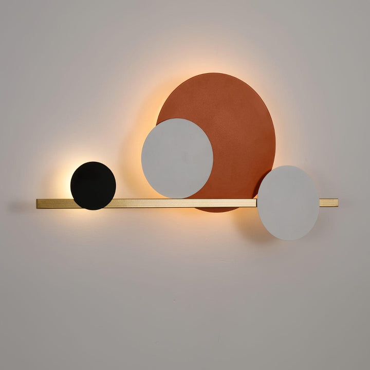 Modern 4 Circle LED wall sconce lighting featuring a stylish design, perfect for accent wall lighting in bedrooms.