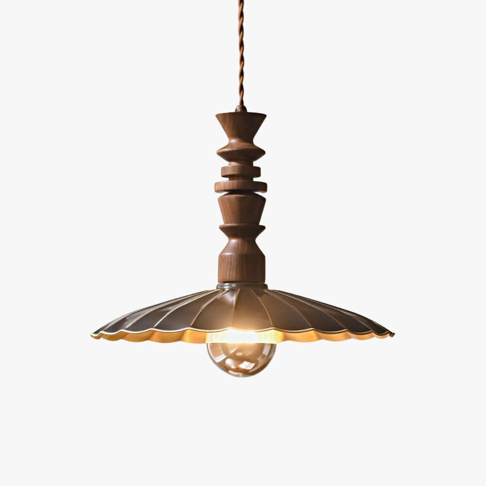 Aerial Ballet Chandelier β Elegant Walnut & Brass Lighting Fixture | Vinlighting