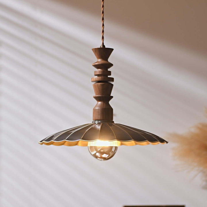 Aerial Ballet Chandelier β Elegant Walnut & Brass Lighting Fixture | Vinlighting