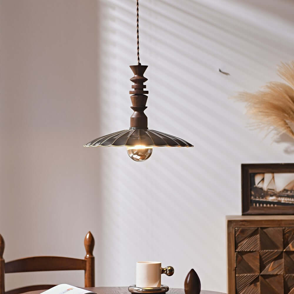 Aerial Ballet Chandelier β Elegant Walnut & Brass Lighting Fixture | Vinlighting