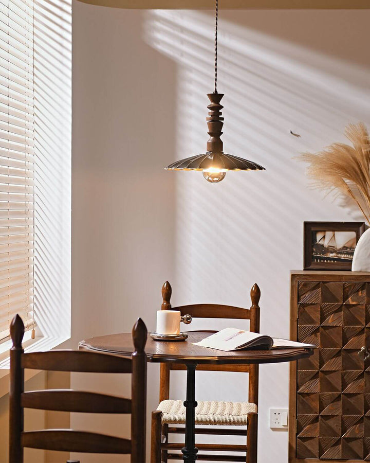 Aerial Ballet Chandelier β Elegant Walnut & Brass Lighting Fixture | Vinlighting