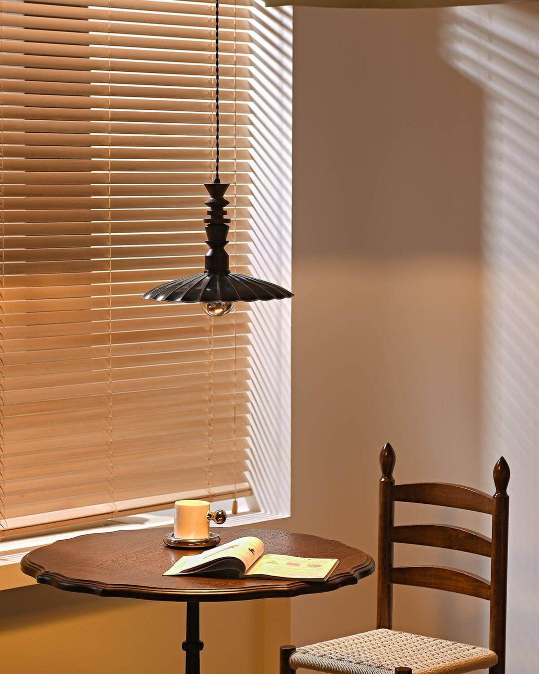 Aerial Ballet Chandelier β Elegant Walnut & Brass Lighting Fixture | Vinlighting