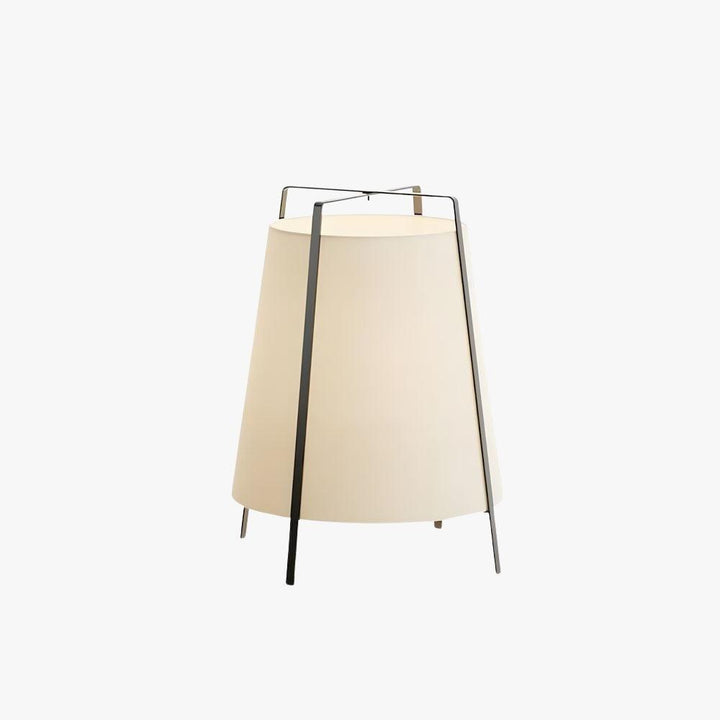 Akane Table Lamp in beige with metal stand, a unique vintage lamp perfect for living room lighting.
