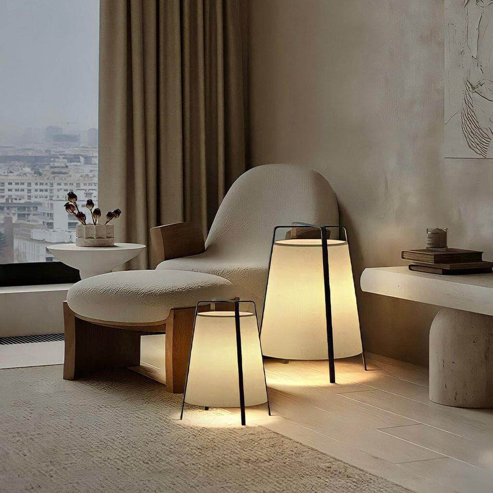 Stylish Akane Table Lamp in a modern living room, showcasing unique table lights for cozy ambiance.
