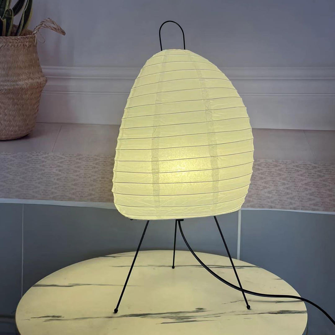 Akari 1N minimal Japandi table lamp, white design, Size: Dia 26cm x H 49cm, perfect for modern decor.