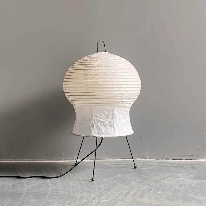 Akari 2N table lamp, a white Japandi accent lamp with an art deco style, Dia 25cm x H 43cm, perfect for modern interiors.
