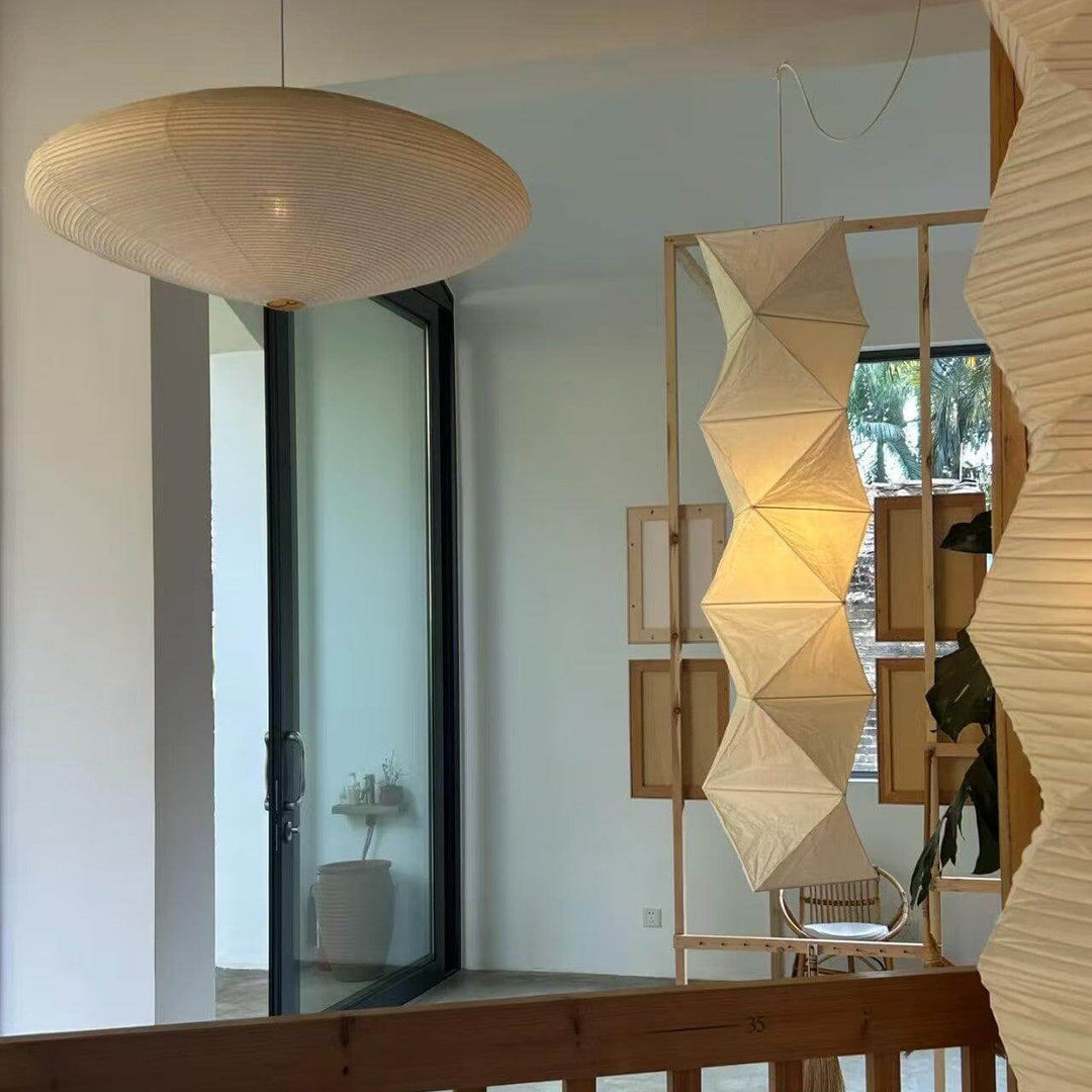 Akari L8 Washi Paper Pendant Light - Modern Hanging Lamp for Hallway | Vinlighting | Vinlighting