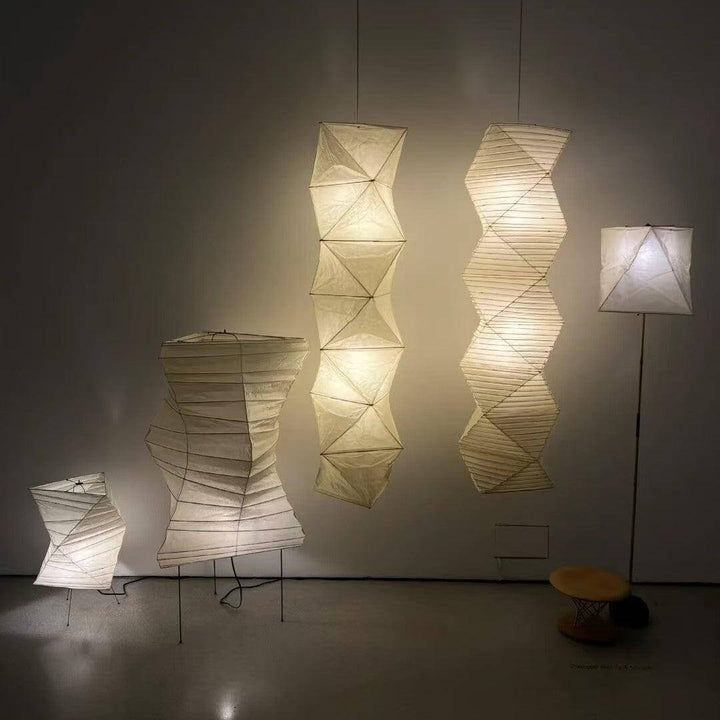 Akari L8 Washi Paper Pendant Light - Modern Hanging Lamp for Hallway | Vinlighting | Vinlighting