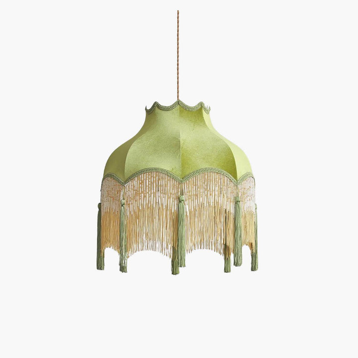 Alora Pendant Light - Contemporary Green Fabric for Living Room