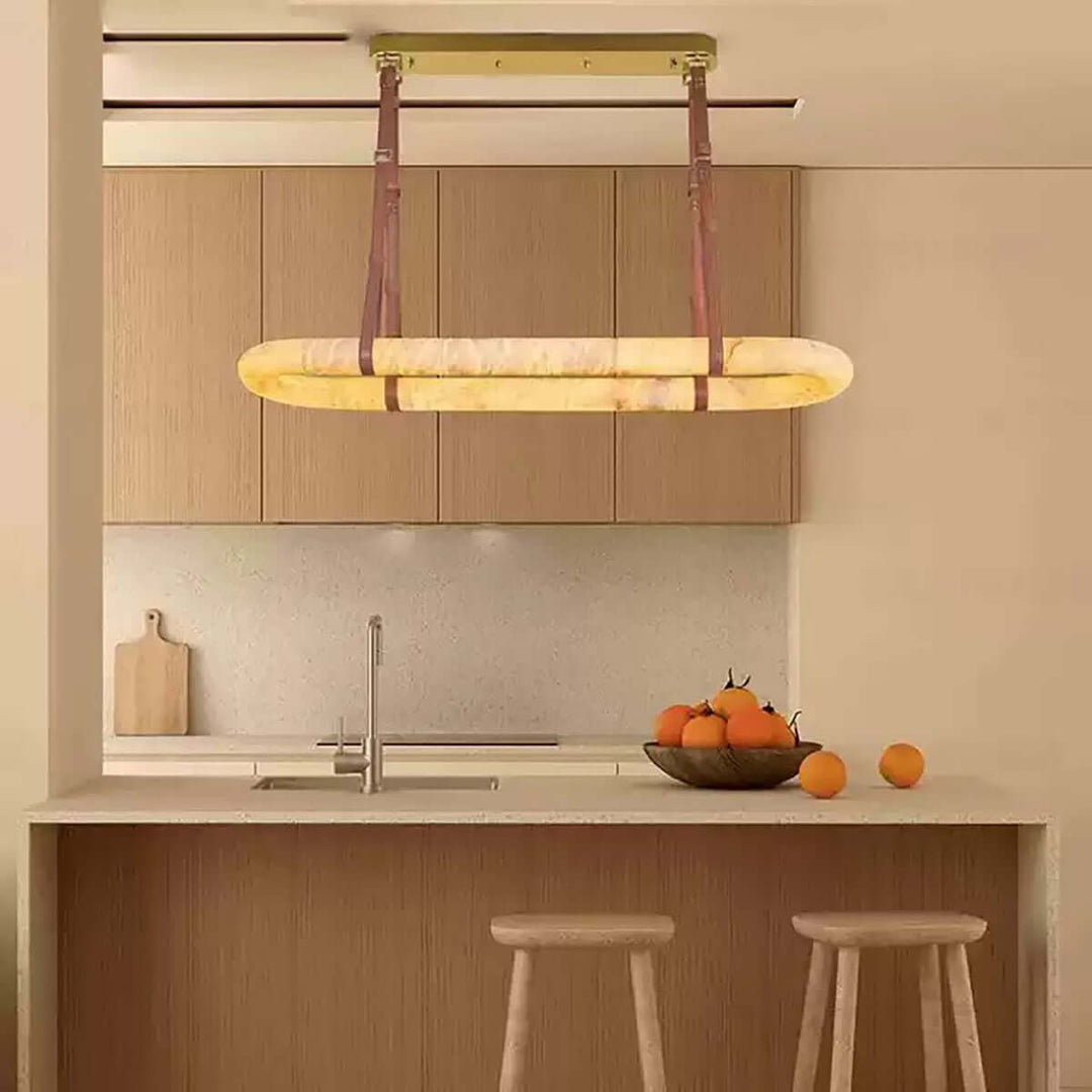 Altina Pendant Light β Minimalist Floating Ring with Alabaster & Brass | Vinlighting | Vinlighting
