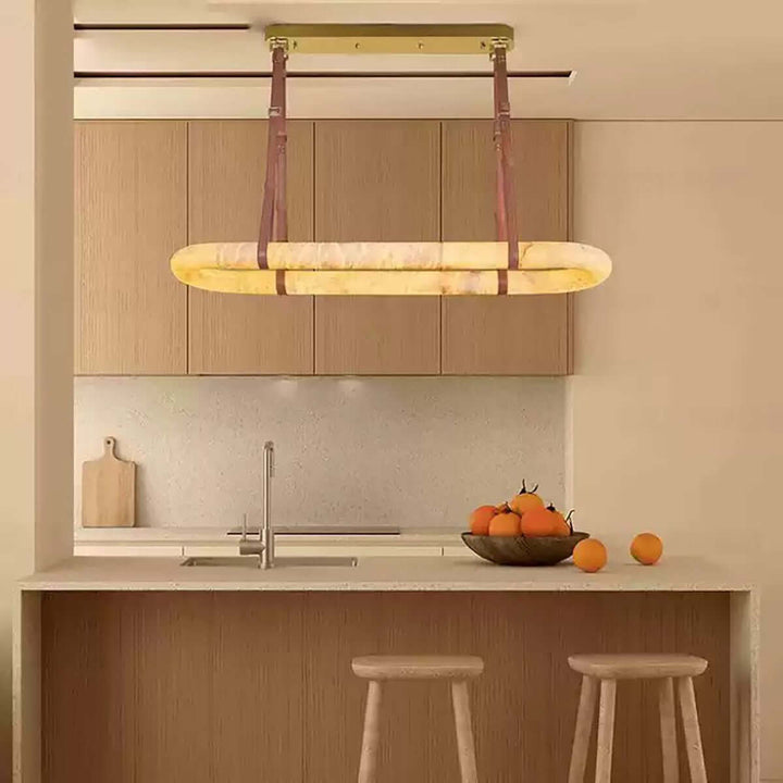 Altina Pendant Light β Minimalist Floating Ring with Alabaster & Brass | Vinlighting | Vinlighting
