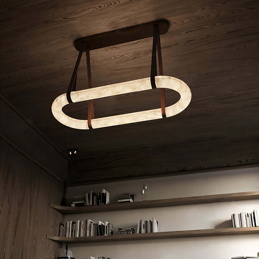 Altina Pendant Light β Minimalist Floating Ring with Alabaster & Brass | Vinlighting | Vinlighting