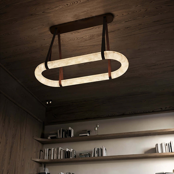 Altina Pendant Light β Minimalist Floating Ring with Alabaster & Brass | Vinlighting | Vinlighting