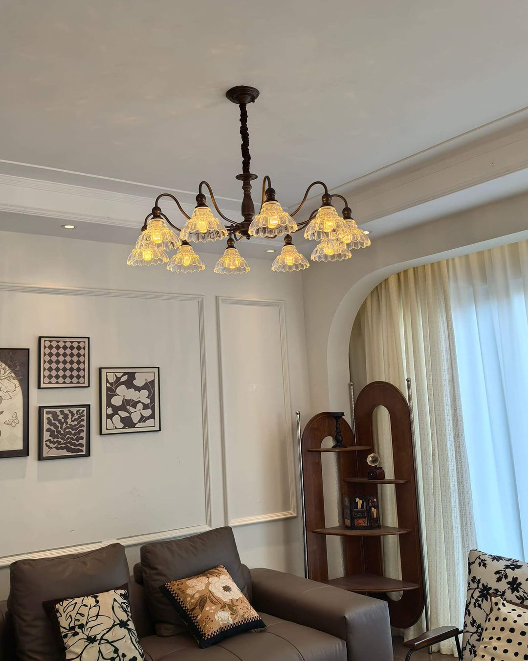 Alto Chandelier โ Vintage Glass Light for Bedroom & Living Room