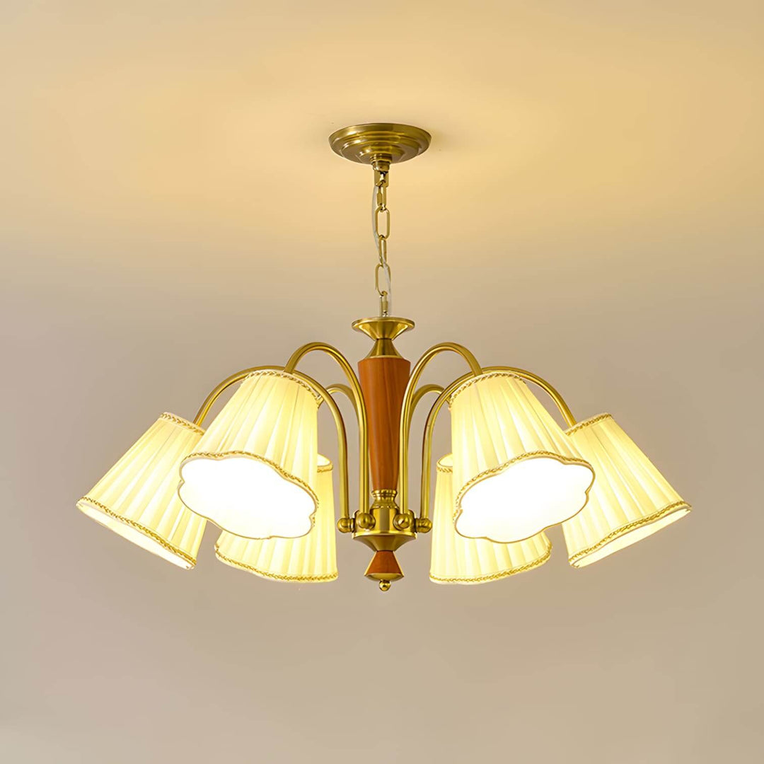 Ardelyn Chandelier – Contemporary Fabric and Wood Bedroom Light