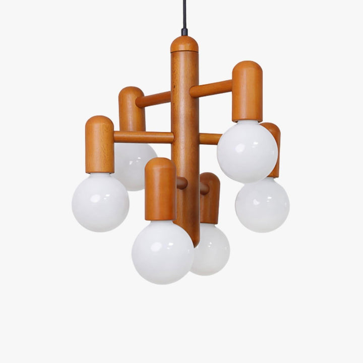 Artju Chandelier - Elegant Beech Wood Design with Six Soft-Light Heads | Vinlighting | Vinlighting