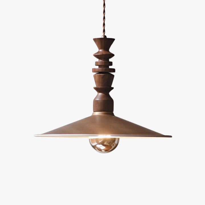Ballet Air Chandelier โ Elegant Walnut & Brass Lighting Fixture | Vinlighting