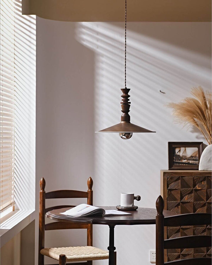 Ballet Air Chandelier โ Elegant Walnut & Brass Lighting Fixture | Vinlighting