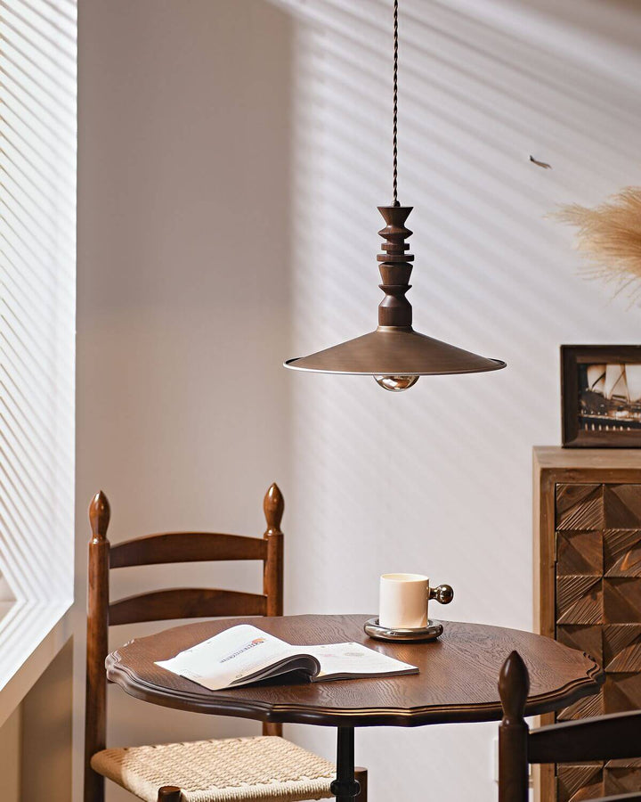 Ballet Air Chandelier โ Elegant Walnut & Brass Lighting Fixture | Vinlighting