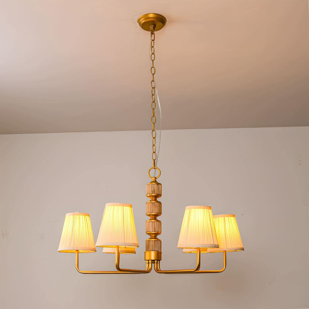 Beasley Chandelier – Elegant Wrought Iron & Fabric Drum Shade | Vinlighting | Vinlighting