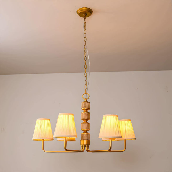 Beasley Chandelier – Elegant Wrought Iron & Fabric Drum Shade | Vinlighting | Vinlighting