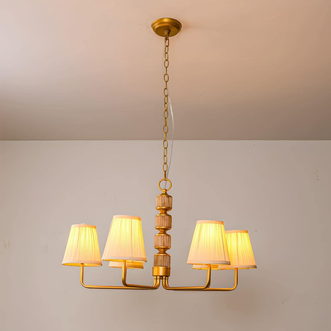 Beasley Chandelier – Elegant Wrought Iron & Fabric Drum Shade | Vinlighting | Vinlighting