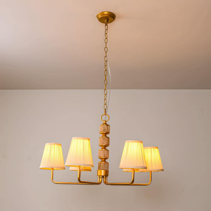 Beasley Chandelier – Elegant Wrought Iron & Fabric Drum Shade | Vinlighting | Vinlighting