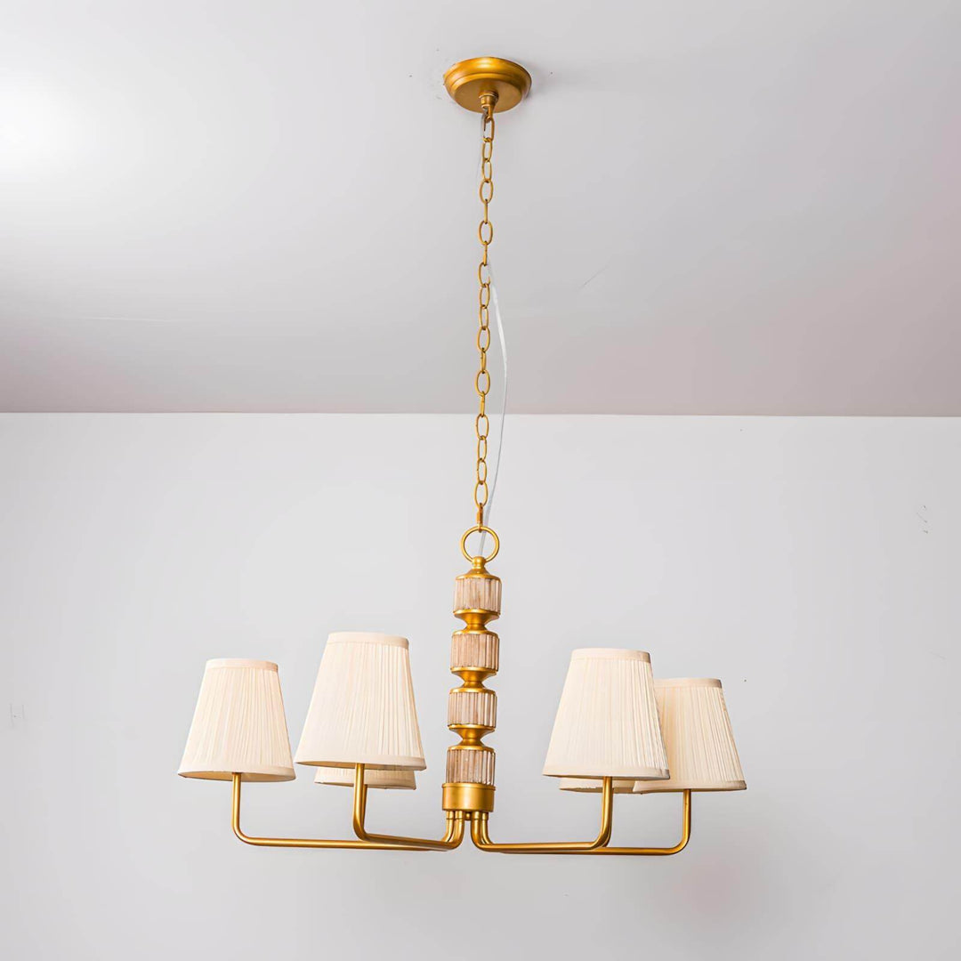 Beasley Chandelier – Elegant Wrought Iron & Fabric Drum Shade | Vinlighting | Vinlighting