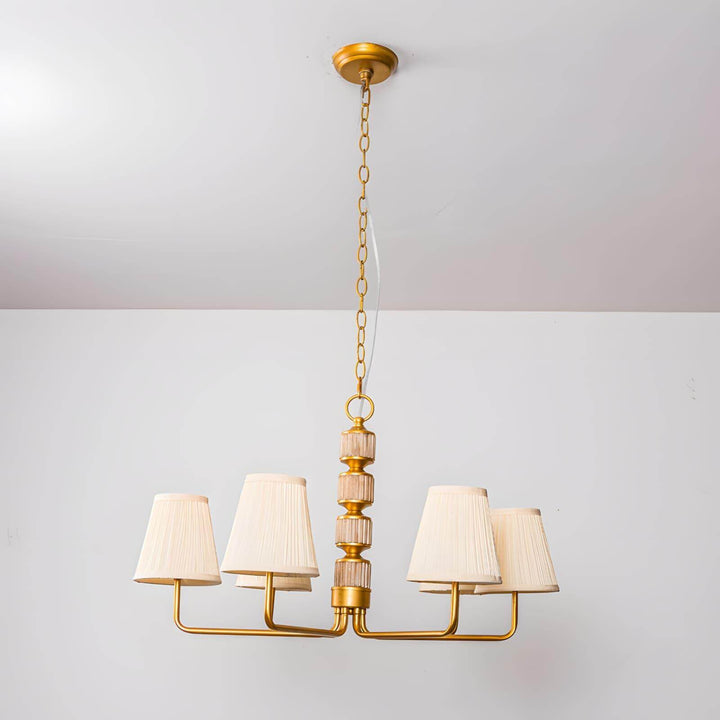 Beasley Chandelier – Elegant Wrought Iron & Fabric Drum Shade | Vinlighting | Vinlighting