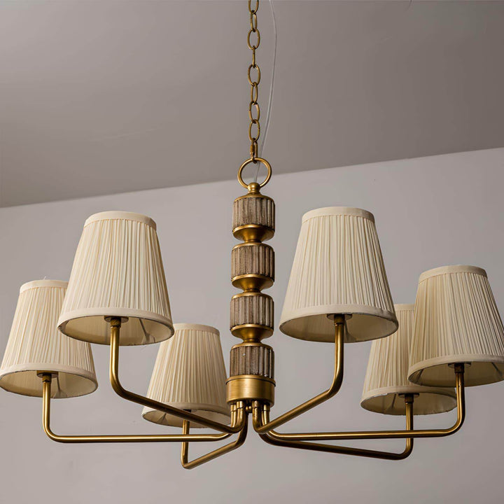Beasley Chandelier – Elegant Wrought Iron & Fabric Drum Shade | Vinlighting | Vinlighting