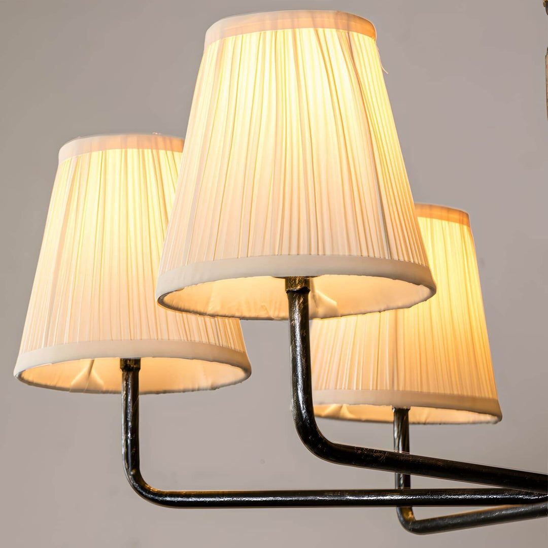 Beasley Chandelier – Elegant Wrought Iron & Fabric Drum Shade | Vinlighting | Vinlighting