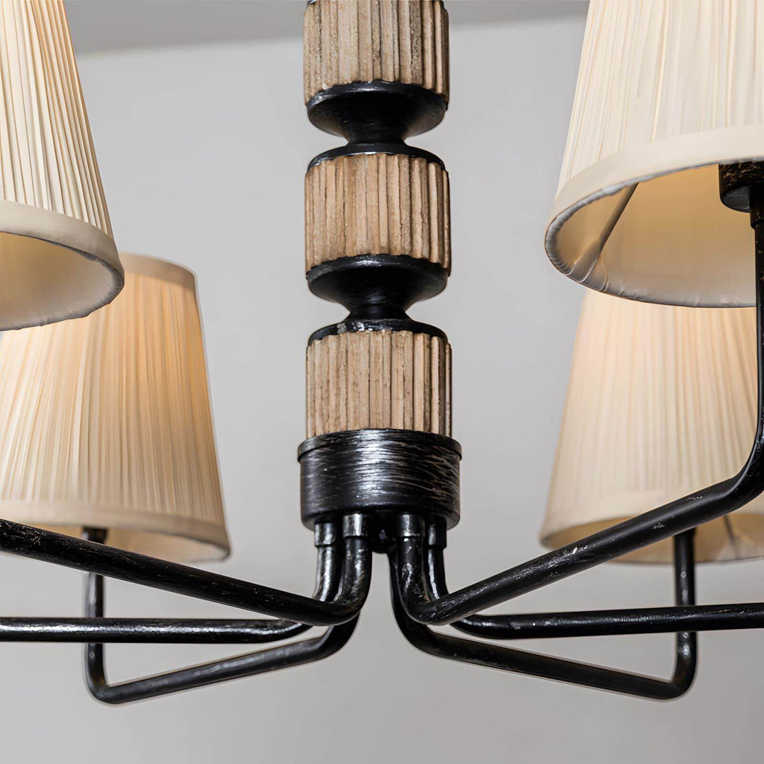 Beasley Chandelier – Elegant Wrought Iron & Fabric Drum Shade | Vinlighting | Vinlighting