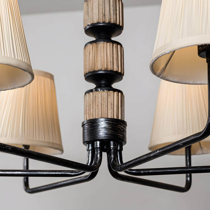 Beasley Chandelier – Elegant Wrought Iron & Fabric Drum Shade | Vinlighting | Vinlighting
