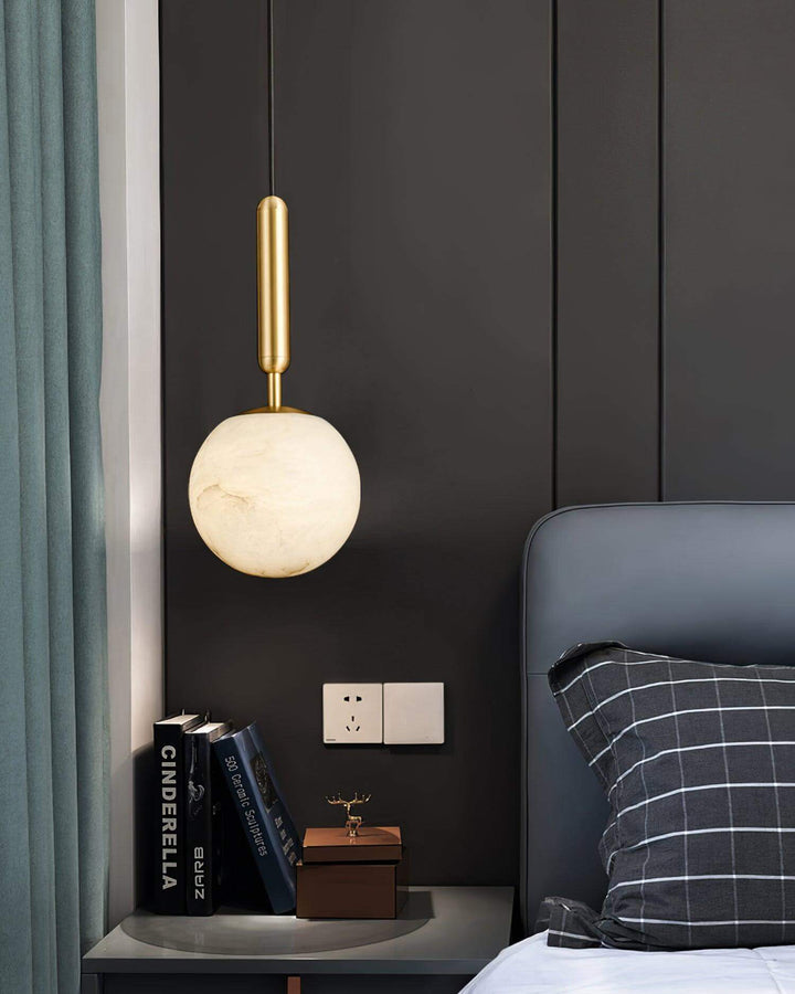 Bosso Pendant Lamp | Small Alabaster & Copper Globe | Vinlighting | Vinlighting | Vinlighting