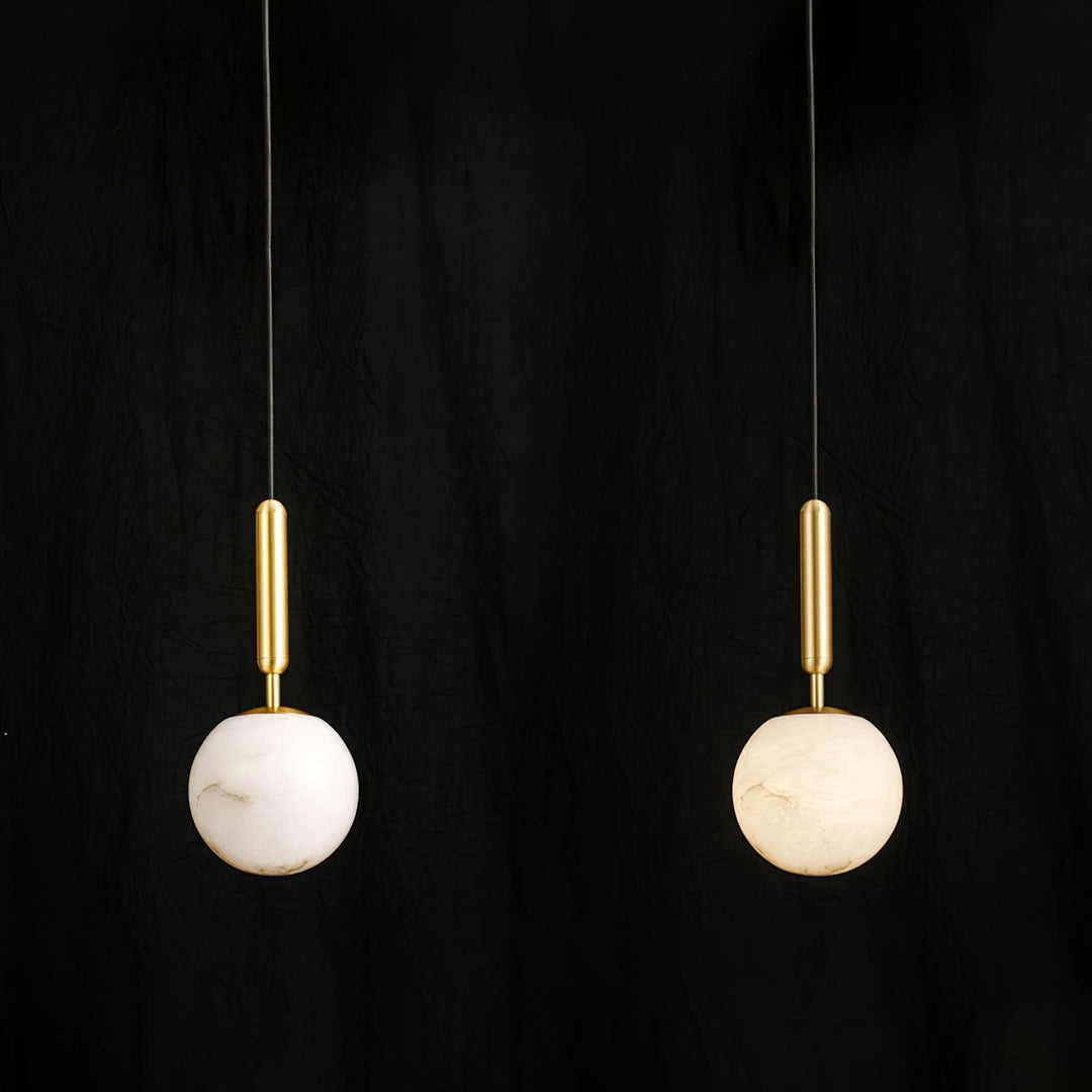 Bosso Pendant Lamp | Small Alabaster & Copper Globe | Vinlighting | Vinlighting | Vinlighting
