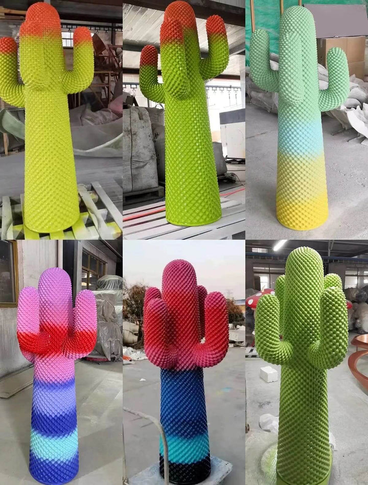 Colorful cactus sculpture floor lamp in various designs, perfect for modern living room decor.