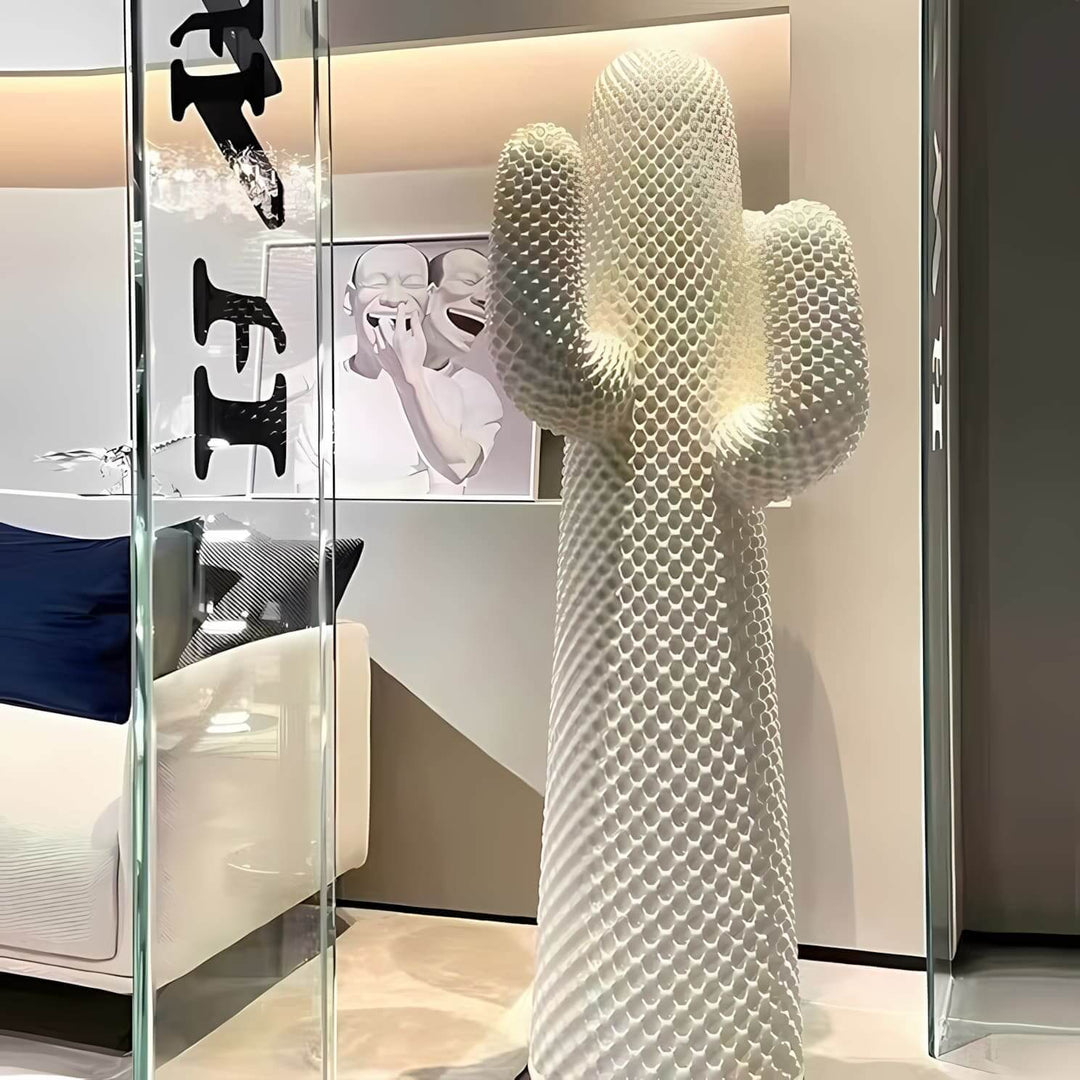 Cactus sculpture floor lamp, art deco design, modern decor for living room lighting.