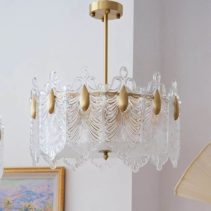 Calyra Chandelier - Modern Brass & Crystal Glass Lighting Fixture
