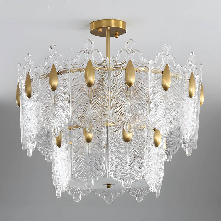 Calyra Chandelier - Modern Brass & Crystal Glass Lighting Fixture