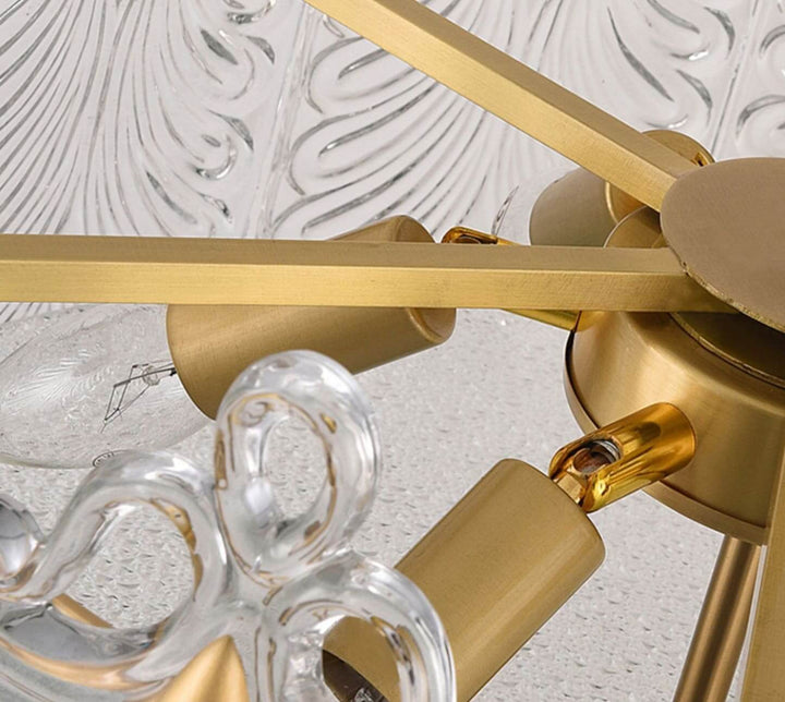 Calyra Chandelier - Modern Brass & Crystal Glass Lighting Fixture