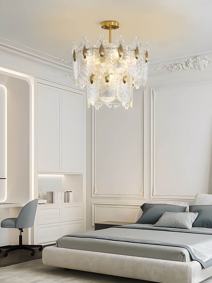 Calyra Chandelier - Modern Brass & Crystal Glass Lighting Fixture