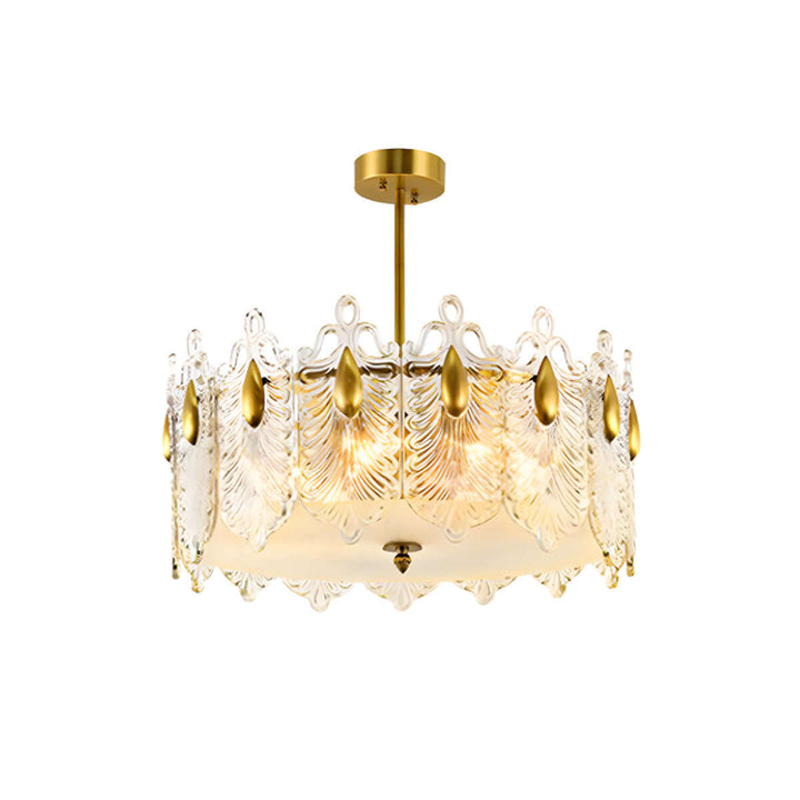 Calyra Chandelier - Modern Brass & Crystal Glass Lighting Fixture