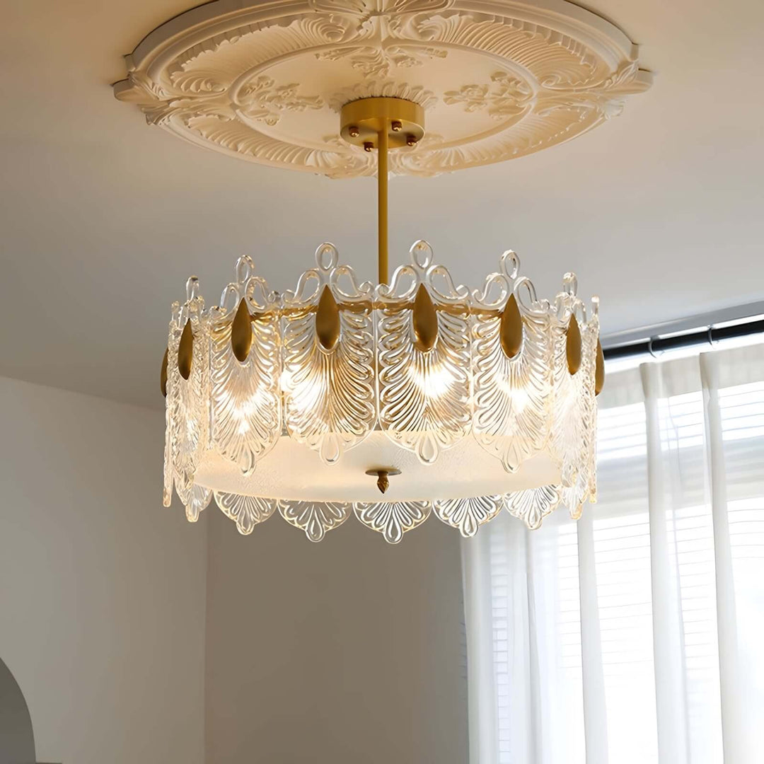 Calyra Chandelier - Modern Brass & Crystal Glass Lighting Fixture