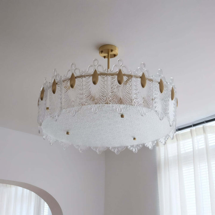 Calyra Chandelier - Modern Brass & Crystal Glass Lighting Fixture