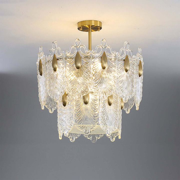 Calyra Chandelier - Modern Brass & Crystal Glass Lighting Fixture