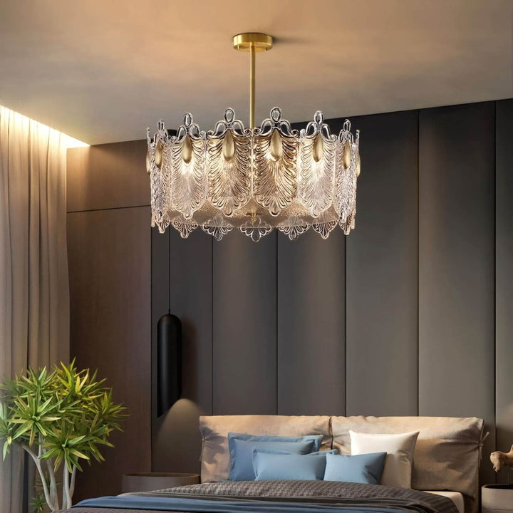 Calyra Chandelier - Modern Brass & Crystal Glass Lighting Fixture