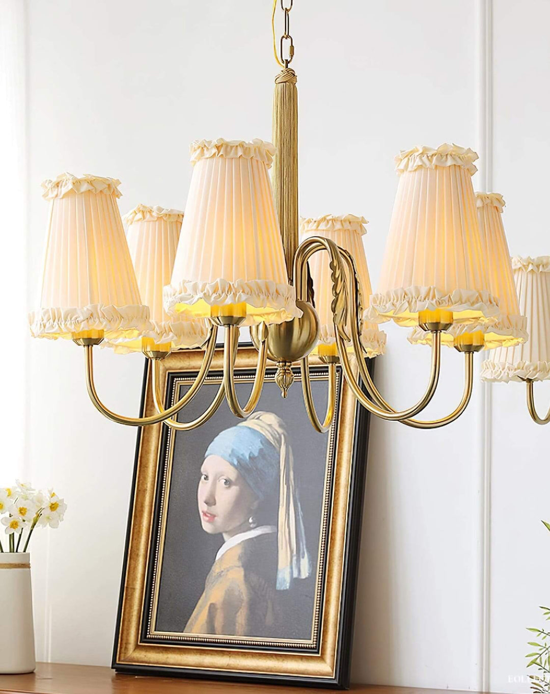 Cielia Chandelier - Contemporary Fabric Shade for Living Room