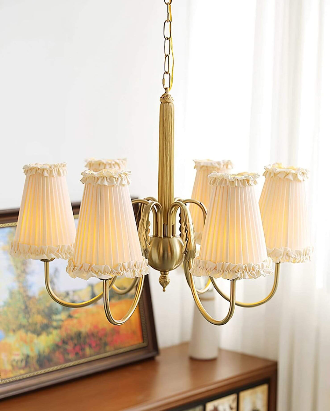 Cielia Chandelier - Contemporary Fabric Shade for Living Room