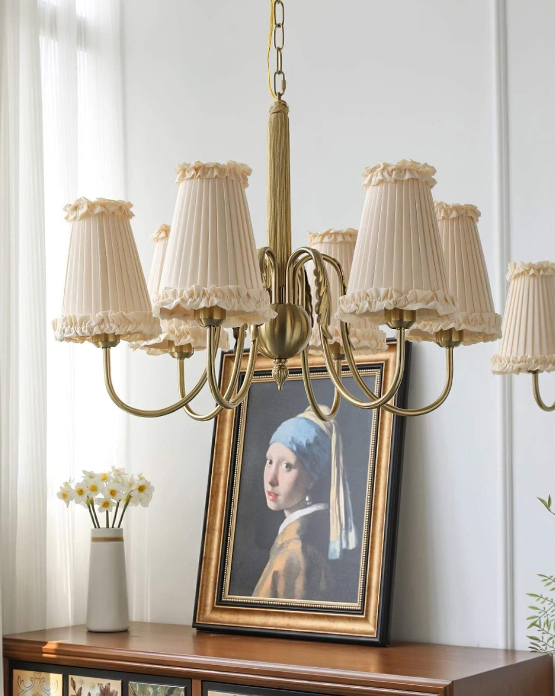 Cielia Chandelier - Contemporary Fabric Shade for Living Room